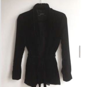 Zara Velvet Blazer with tie around waist